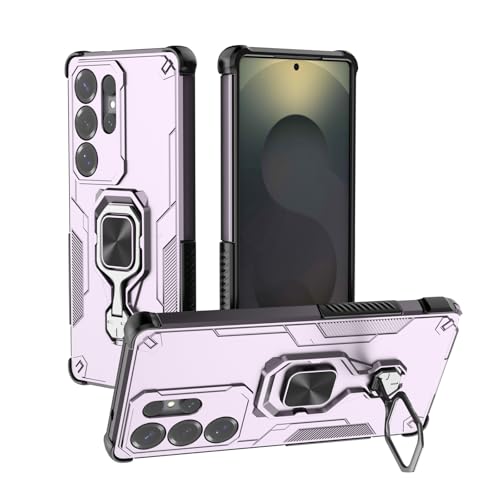 Coque Samsung S24 Ultra violette antichoc en silicone rigide avec anneau magnétique