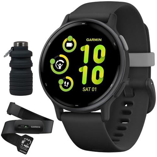 Garmin Vivoactive 5 Fitness Smartwatch, Black with HRM 200 Heart