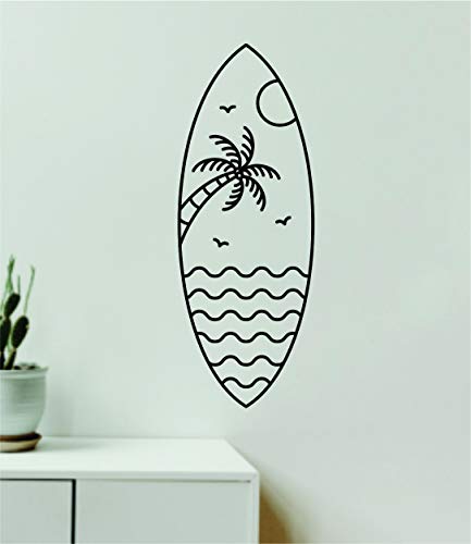 Vinilo decorativo de pared tema playa aventura 28x10.5 pulgadas