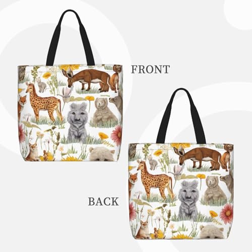 (Farm Animal) Large Reusable Tote Bag For Women Foldable Washable Shoulder Bag For Shopping Beach Travel Gym Work Stylish Gift Bag3