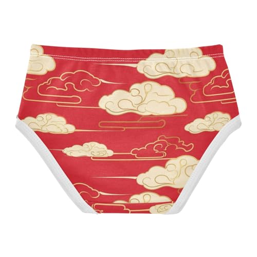 Girls' Sport Panties Comfort Underwear for Toddlers Red Cloud Pattern Backdrop2