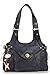 Price comparison product image Catwalk Collection Handbags - Women's Leather Shoulder Bag - Medium Top Handle Bag - Roxanna - Black