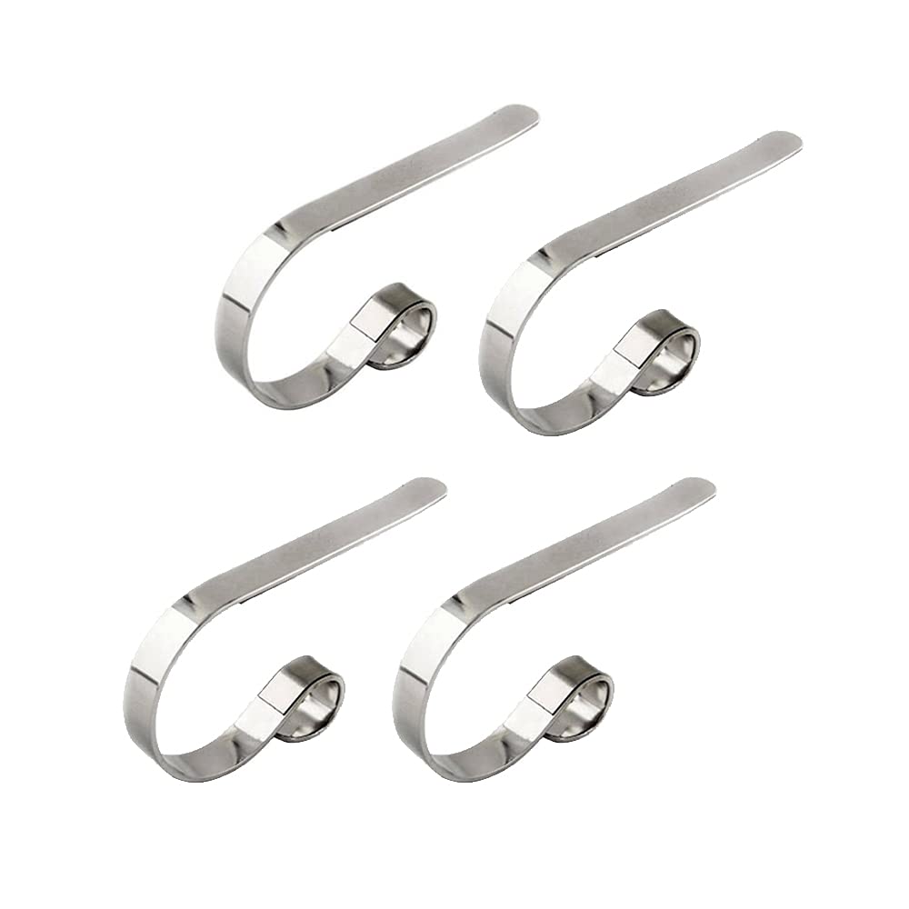 WYAN 4PCS Christmas Stocking Rack, Mantel,Fireplace Hook,Hanger Metal Hook, for Fireplace, Christmas Party Holiday Decoration (Silver)