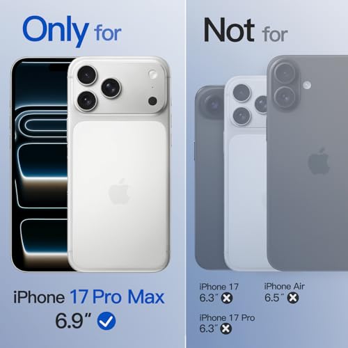 Image of JETech Magnetic Matte Case for iPhone 17 Pro Max, Frosted Clear | Compatible with MagSafe, Translucent Frosted Soft TPU Cover, Anti-Yellowing, Anti-Fingerprint, Shockproof