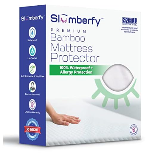 Waterproof Mattress Protector by Slumberfy | Hypoallergenic Bamboo Mattress Protector | Natural + Breathable Jacquard Fabric | King Mattress Cover – 76x80”