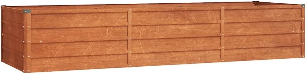 Garden Raised Bed, Rusty Corten Steel Large Durable Outdoor Planter Box, Rectangular Metal for Vegetables Flowers, 94.5x31.5x17.7 Inch