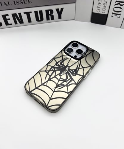 Coque iPhone 14 Pro Max toile d'araignée noire en silicone TPU souple