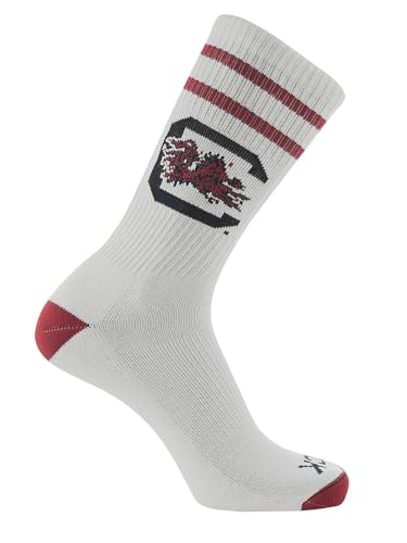 TCK South Carolina Gamecocks Socks Vintage Soft Cotton Sock with Stripes| Garnet & Black University of South Carolina | College Fan Gameday Apparel for Men & Women | Men's & Women's (Large)