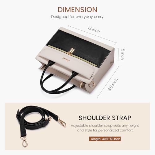 Image of LOVEVOOK Purses and Handbags for Women,Leather Shoulder Bag Black Purse Tote,Satchel Crossbody Bags Top Handle for Ladies