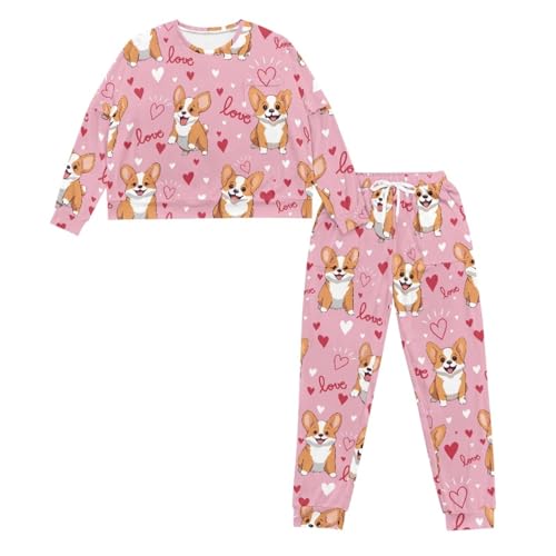 Image of Women's 2 Piece Printed Pajama Set Long Sleeve Sleepwear Set with Long Pants Casual Lounge Sets with Pocket