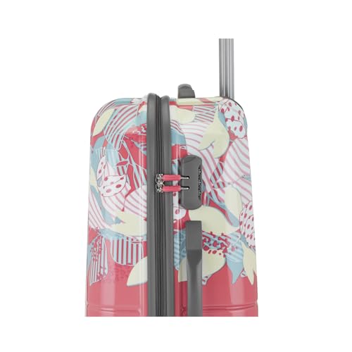 Image of Sprout 79cm Trolley Bag,Hard Side 8 Wheel Check-in Luggage- Pink, Printed, Travel Bag for Women