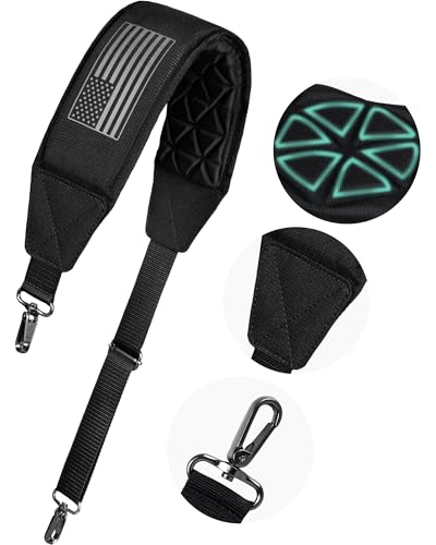 BIG TEETH Golf Bag Strap 3D Air Cushion Padded Golf Bag Strap Single Adjustable Straps Universal Replacement Relieve Your Shoulder Pressure (Black US Flag)
