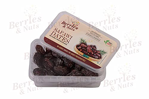 Image of Berries And Nuts Premium Jumbo Hand Picked Fresh Safavi Dates|Kalmi Dates, Safawi Dates|1 Kg|2 Box Of 500 Grams