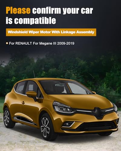 Image of ROADFAR Front Wiper Motor and Linkage Assy Replacement for Renault for Megane III 2009-2019 064300344010,TGECS05E Wiper Motor 4 Pins