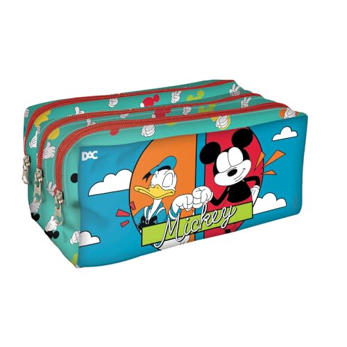DAC - Estojo Triplo com 3 Zíperes em Tecido - Mickey