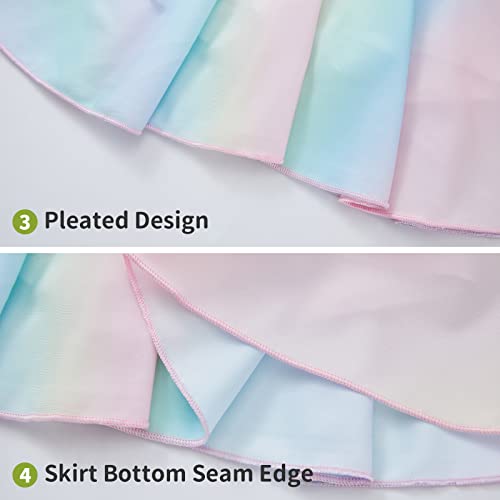 Girls' Skorts Size 8-9 Years Old Graffiti Pink Blue Light Stretchy Tennis Skirt With White Shorts For Children Jogging #TOP3