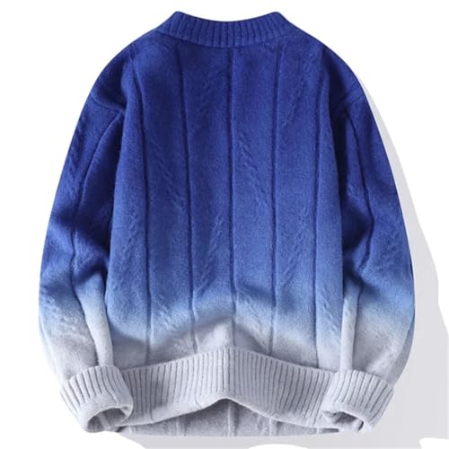Men Contrast Knitted Sweaters Loose Crew Neck Long Sleeve Casual Sweater Pullover4