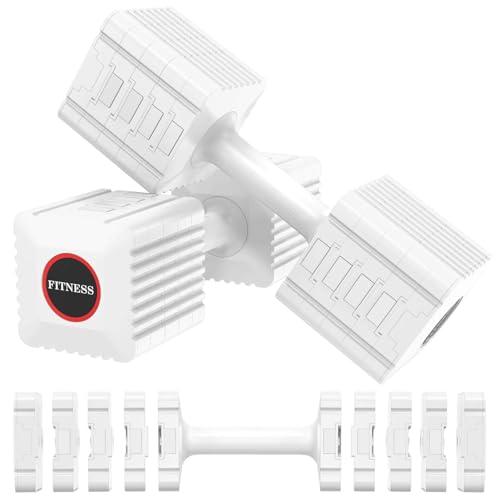 Image of Adjustable Weight Dumbbells Set of 2, 3.4lb /5.7lb /8lb /10.3lb /12.6lb Each Hand Weight Sets for Women /Men, Adjustable Dumbbells Set for Home Gym Fitness Workout Strength Training