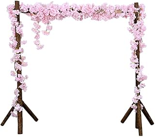RENATUHOM Cherry Blossom Garland Cherry Blossom Artificial Flowers Spring Flower Garland Artificial Cherry Blossom 2pcs Pink Floral Garland Hanging Artificial Vines Garden Arch Wall Home Party Decor