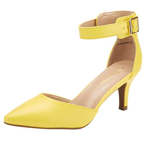 DREAM PAIRS Kitten Heel Low Heel for Women Closed Pointed Toe Pumps Wedding Party Sexy Dress Shoes Lowpointed 5 Black/Nubuck