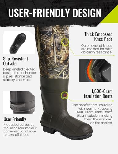TIDEWE Neoprene Chest Waders for Men, Waterproof Duck Hunting 1600 NE 11 - image 4