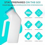 MedVance 1000ml Premium Portable Urinal for Men, Spill Proof Mens Urinal Bottle for Seniors, Urine Bottles for Men, Travel & Car Urinals, Bedside & Nighttime Use, Truck Driver Essentials, (4 Pack)