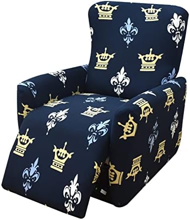CRFATOP Stretch Recliner Cover 4-Pieces 1Seat Recliner Chair Slipcovers Printed Fallon Collection Slipcover Recliner Lazy Boy Furniture Protector for Living Room,24