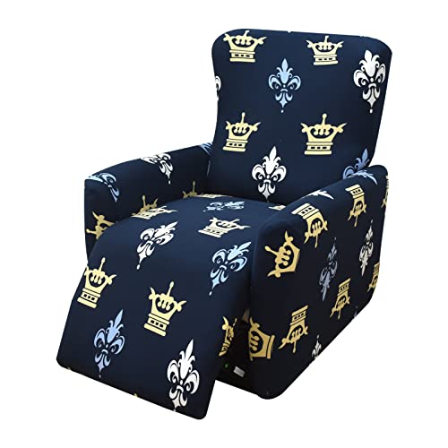 Crfatop Stretch Recliner Cover 4-Pieces 1Seat Recliner Chair Slipcovers Printed Fallon Collection Slipcover Recliner Lazy Boy Furniture Protector For Living Room,24 #TOP2