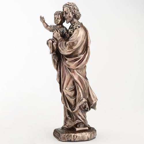 Figura Religiosa San José con Niño Jesús 6.25 pulg miniatura 3