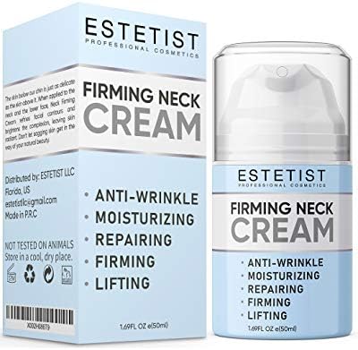 Neck Firming Cream for Tightening & Lifting Sagging Skin - Double Chin Reducer - Anti Wrinkle Anti Aging Treatment for Neck & Décolleté - Crepe Skin Repair for Chest - With Vitamin C & Coconut Oil