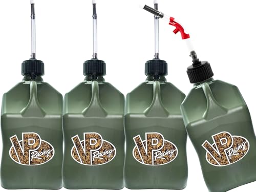 VP Racing Utility Container 5.5 Gallon - 4 Pack With 4 Deluxe Hoses and a Get Bent Hose Bender (Camo, 4 Pack)