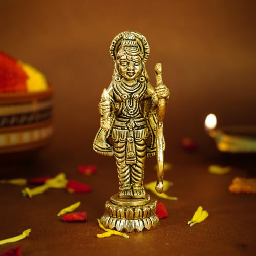 Image of Ekhasa 100% Pure Brass Ram Lalla Idol | Ayodhya Ram Lala Murti | Shri Ramlala Statue | Shree Ram Bhagwan Murti for Car Dashboard, Home, Pooja Temple, Gift | Lord Rama Idol | Sri Ramlalla (4 inch)