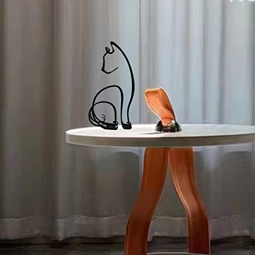 Yrhsport Cat Minimalist Art Sculpture, Personalized Metal Abstract Metal Line Crafts Creative Statue For Living Room, Home Office, Desk, Wall Decoration #TOP2