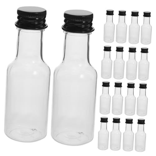 Mikinona 24pcs 25ml Plastic Wine Bottle Caps Aluminum Corks for Fruit Wine Liquor Tea Party Favors