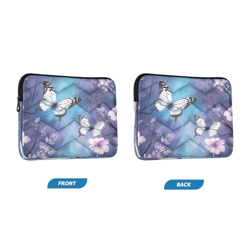 Funda para portátil de 13-14 pulgadas con diseño floral de mariposas miniatura 2