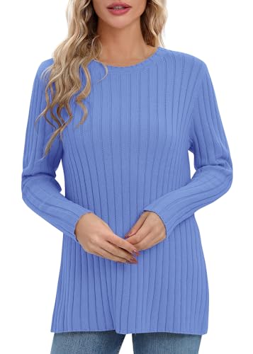 Image of Urban CoCo Women's Lightweight Crewneck Pullover Sweaters Long Sleeve Fall Knitted Sweater Tops
