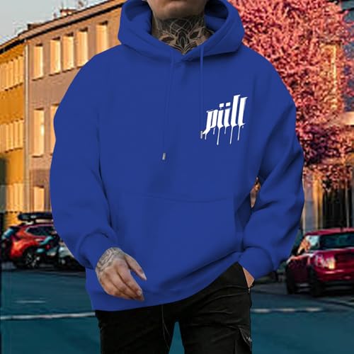 Mens Hoodies Pullover - Long Sleeve Oversized Letter Print Sweatshirt,Fall Winter Sweater Fashion Top2