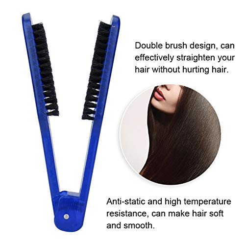 Peine alisador de cabello estilo V azul miniatura 5
