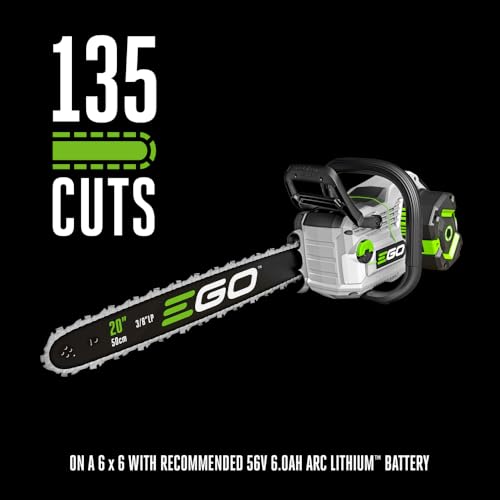 Image of EGO POWER+ Chain Saw, 20 inch Battery Powered Chainsaw, Electric Cordless, Includes 56V 6.0Ah Battery and Charger - CS2005
