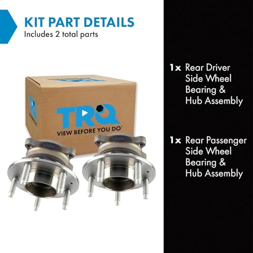 Image of TRQ 2 Piece Rear Wheel Bearing & Hub Assembly Set with ABS Sensor Compatible with 2014-2017 Buick Verano 2014-2015 Chevrolet Cruze 2013-2015 Volt