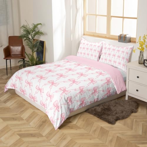 Housse de couette fermeture éclair finie la corvée du lit double rose nœud mignon