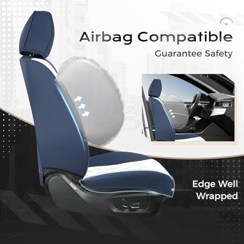 Image of Coverado Car Seat Covers, Front Covers for Cars, Car Seat Cover Front Seats, Car Seat Protector Waterproof, Leather Car Seat Cushion, Universal Interior Covers Seat Protectors for Most Cars