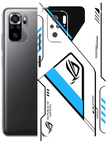 Image of AtOdds - Full Body Back Screen Guard Protector Film - Lamination Wrap Skin Sticker Compatible with REDMI Note 10 | Scratchproof Matte Finish (RogBlue)