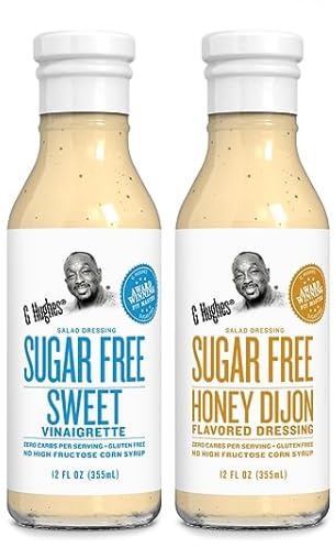G Hughes Sugar Free Salad Dressing | 2 Pack: 1 Sugar Free Sweet Vinaigrette & 1 Honey Dijon Dressing | 12 oz