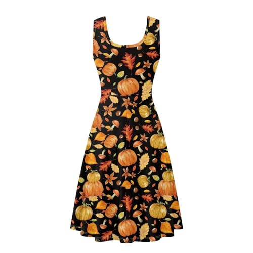 Image of Women Stylish Tank Dresses Sleeveless Round Neck Midi Casual Dress with Pocket for Summer
