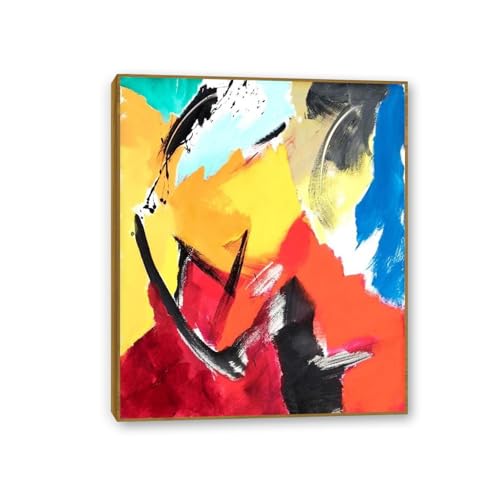 Peinture Jean Miotte Composition 2004 œuvre sur toile et cadre en teck