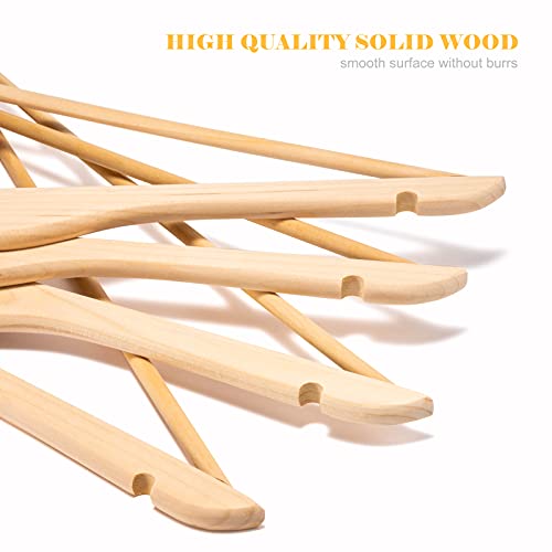 Image of Cozymood Sturdy Wooden Hangers 20 Pack Durable & Slim Clothes Hanger with 360 Rotatable Hook Natural Finish & Notches Wood Hangers Premium Coat Hanger for Closet Clothes Hangers (Grain)