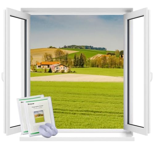 Goaycer Mosquitera para ventana, color blanco, 2 unidades, protección contra insectos, para ventana, sin agujeros, se puede cortar 130 x 150 cm