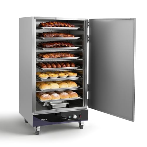 Image of VEVOR Electric Hot Box Food Warmer, 8-Tier Commercial Warming Cabinet with Water Tray, Single-Door and Adjustable Shelves, Stainless Steel Food Warmer Cabinet, for Restaurant, Kitchen, Pizza, Chicken