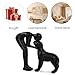 FriyGardcn Dog Sculpture Home Decor Cute Man and Dog Statue Decoration for Office、Living Room、Bedroom、Home， Memory Gifts for Pet Lovers (Black)
